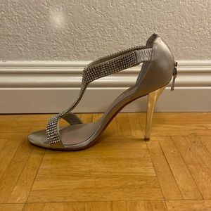 Glint Silver Rhinestone 4” Heels